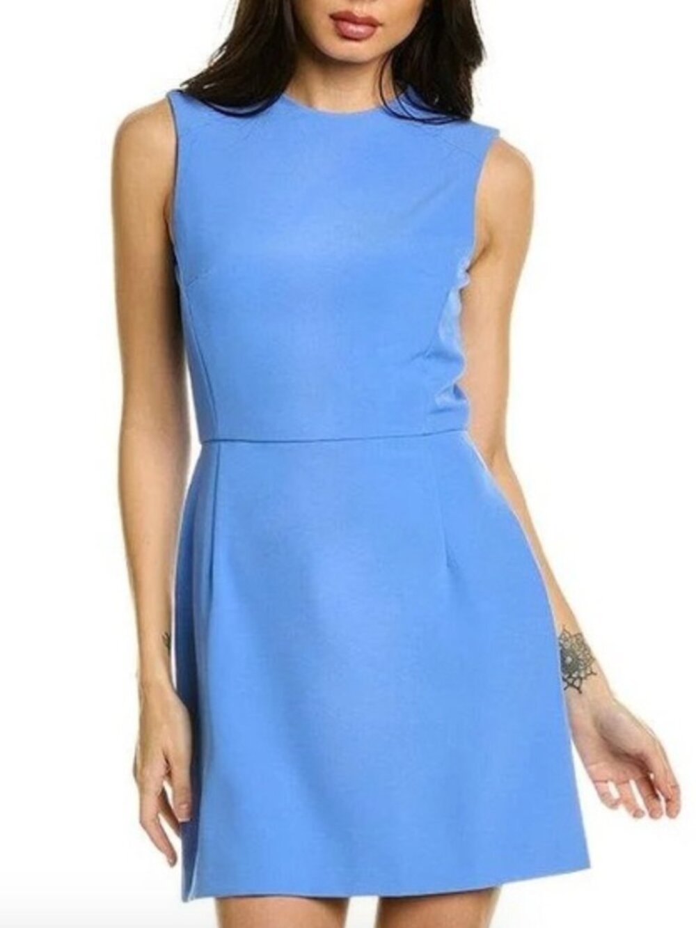 NWT! NEW FRENCH CONNECTION WHISPER LIGHT SUNDAE MINI DRESS CHALK BLUE SIZE 0 XS